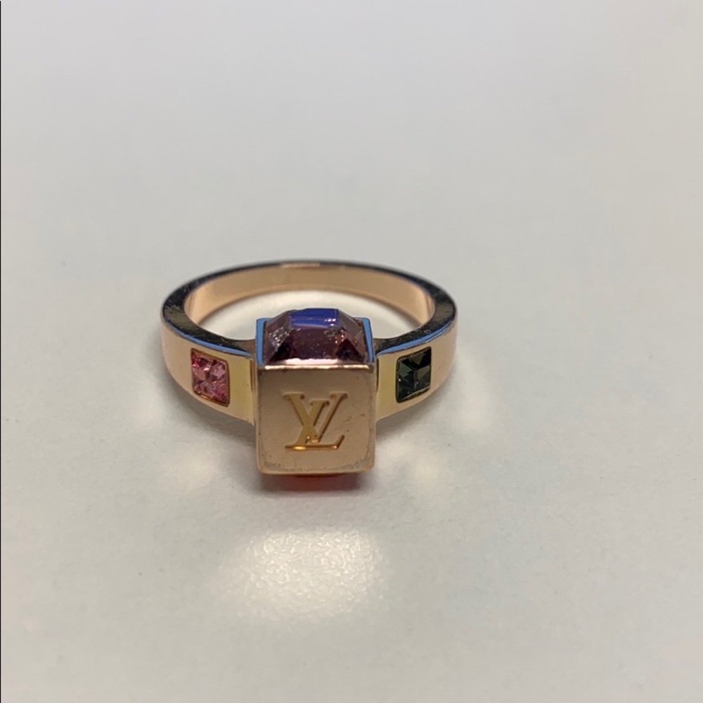 Louis Vuitton Gold Cube Ring - Picture 1 of 5